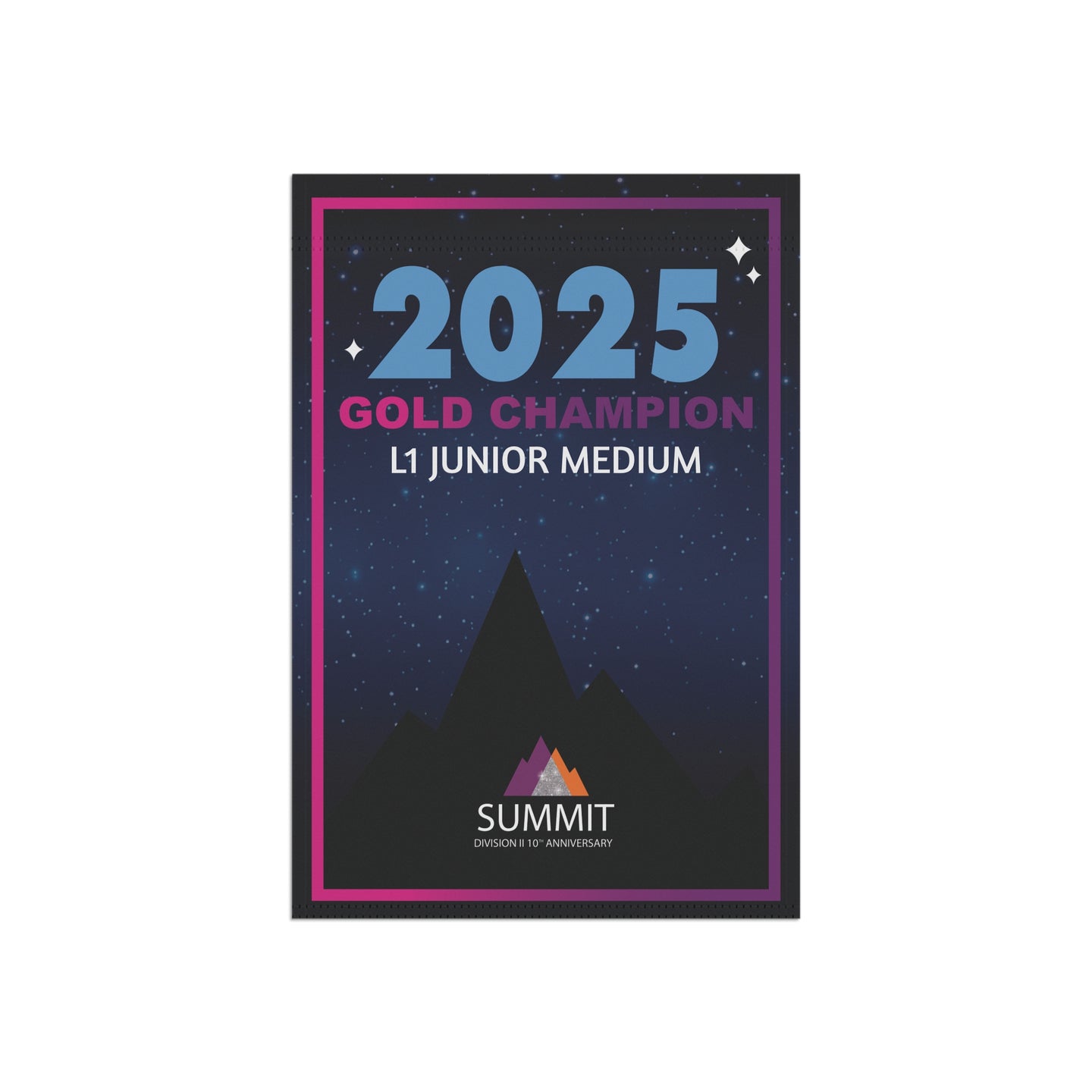 2025 D2 Summit Gold Champion Mini Banner