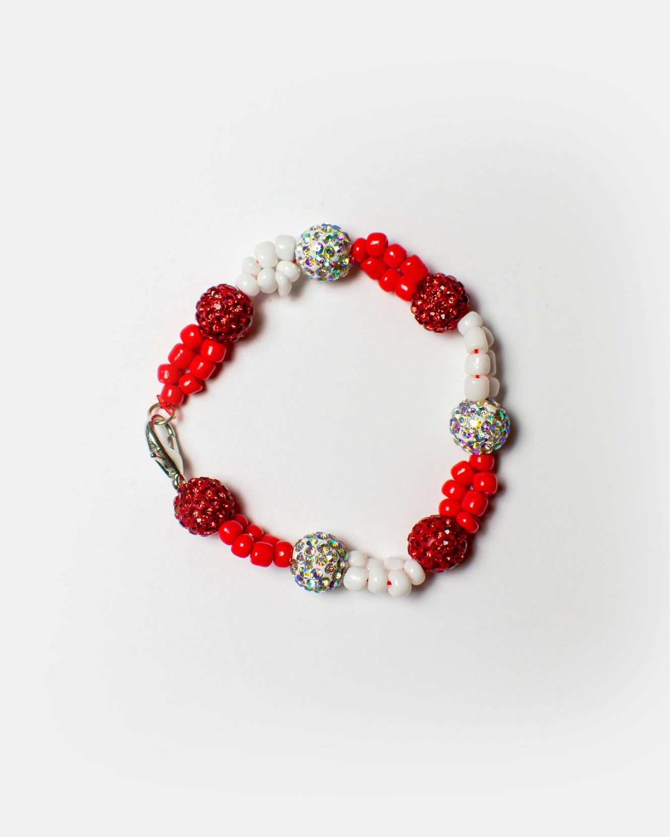 Red & White Sparkle Bracelet