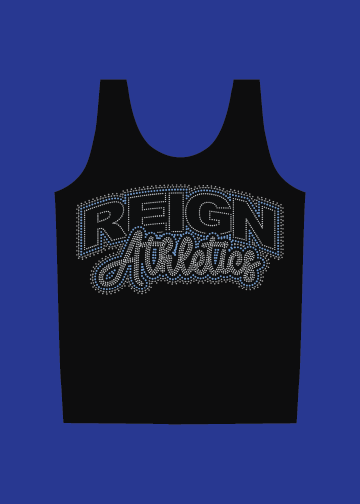 Reign Athletics Rhinestone Tank (WHITE/BLACK)