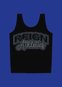 Reign Athletics Rhinestone Tank (WHITE/BLACK)