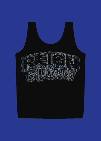 Reign Athletics Rhinestone Tank (WHITE/BLACK)