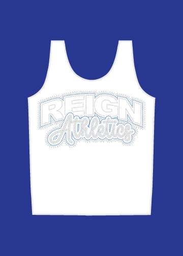 Reign Athletics Rhinestone Tank (WHITE/BLACK)