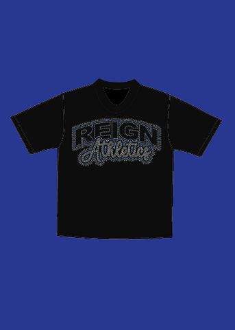 Reign Athletics Rhinestone Tee (WHITE/BLACK)